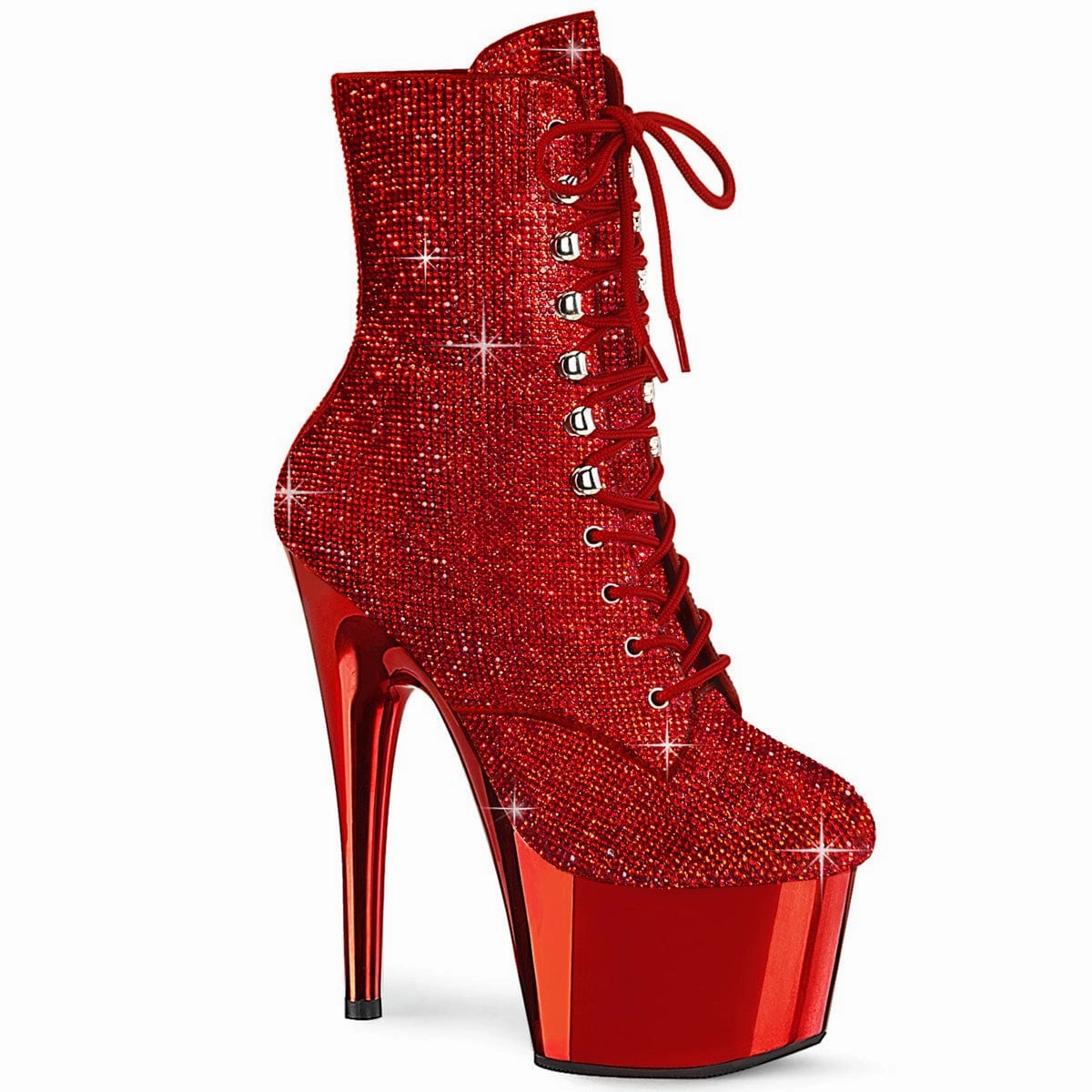 Power Step ADORE-1020CHRS Red Rhinestones/Red Chrome
