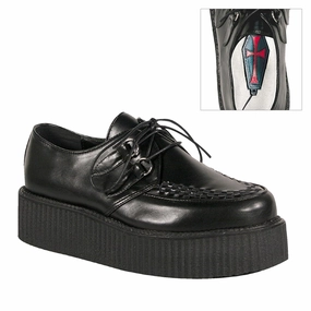 Queen Touch Sky Light V-CREEPER-502 Black Vegan Leather