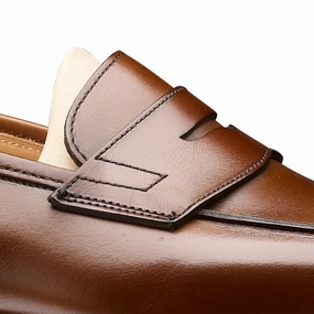 Grantham 2 Dark Brown Burnished Calf synthetic leather