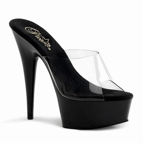 DELIGHT-601 Clear/Black Fashion Heels for Summer