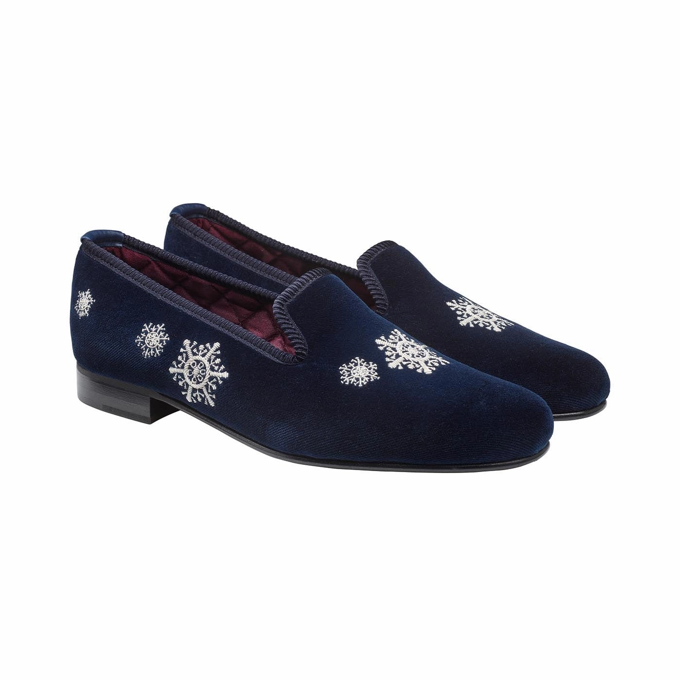 Ergonomic Shape Snowflakes Navy Velvet