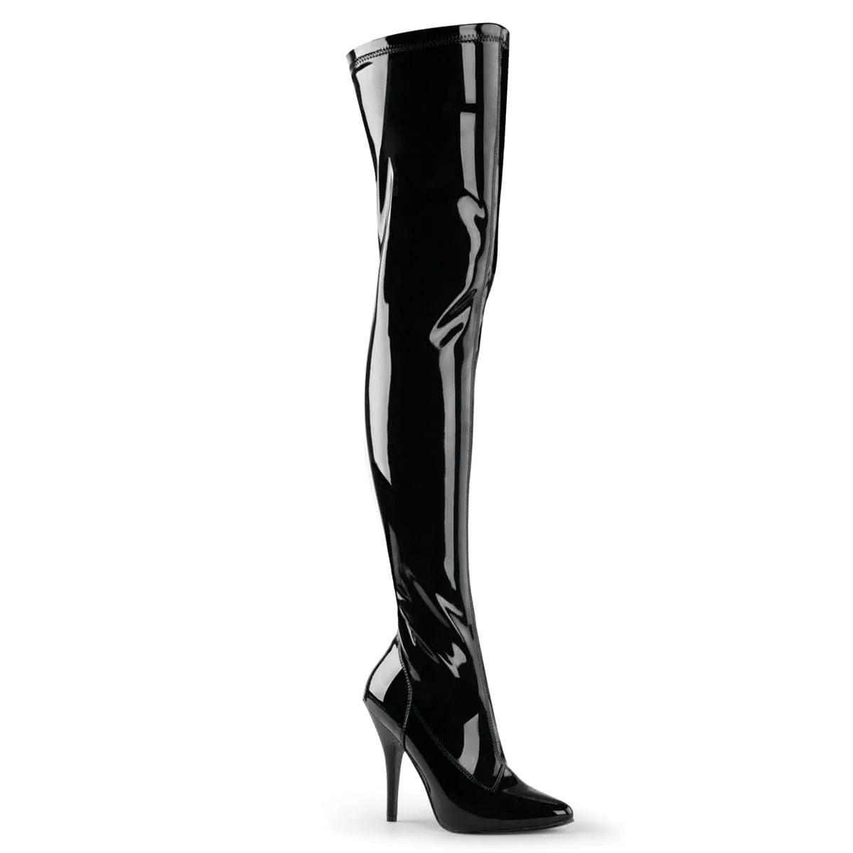 SEDUCE-3000 Black Stretch Patent Protective Upper soft fit