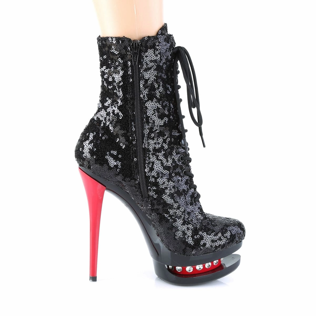 BLONDIE-R-1020 Black Sequins/Black-Red Good Grip