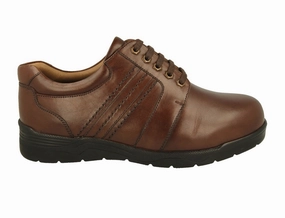 Silver Shine Mens Leather Derek Brown Shoes