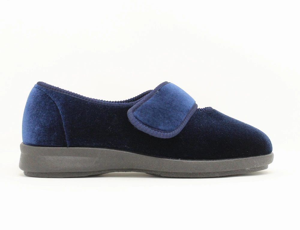 Womens Lightweight Nellie Navy Slippers Comfortable Design