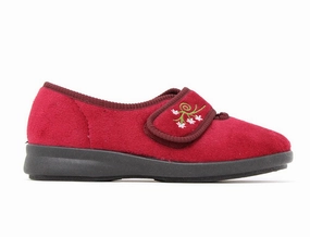 Womens Wide Fit Caroline 2 Burgundy Slipper Comfort arch