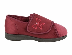 Wardrobe Base Sand Move Womens Wide Fit Keeston Burgundy Slippers