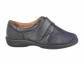 Retro Mood Womens Wide Fit Stretch Petula Navy Shoes