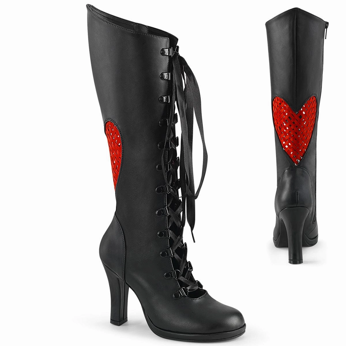Rain Proof GLAM-243 Black Vegan Leather- Red Satin