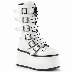 Cushioned DAMNED-225 White Vegan Leather