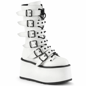 Cushioned DAMNED-225 White Vegan Leather