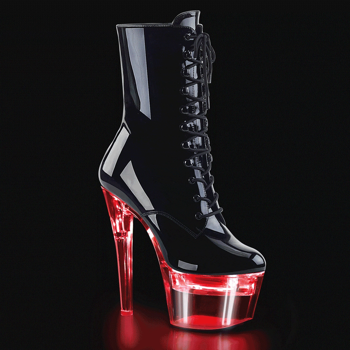 FLASHDANCE-1020-7 Black Patent/Clear Everyday Pair
