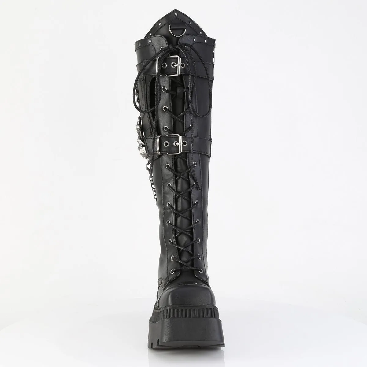 Sharp Look WRATH-205 Black Vegan Leather Knee High Boots