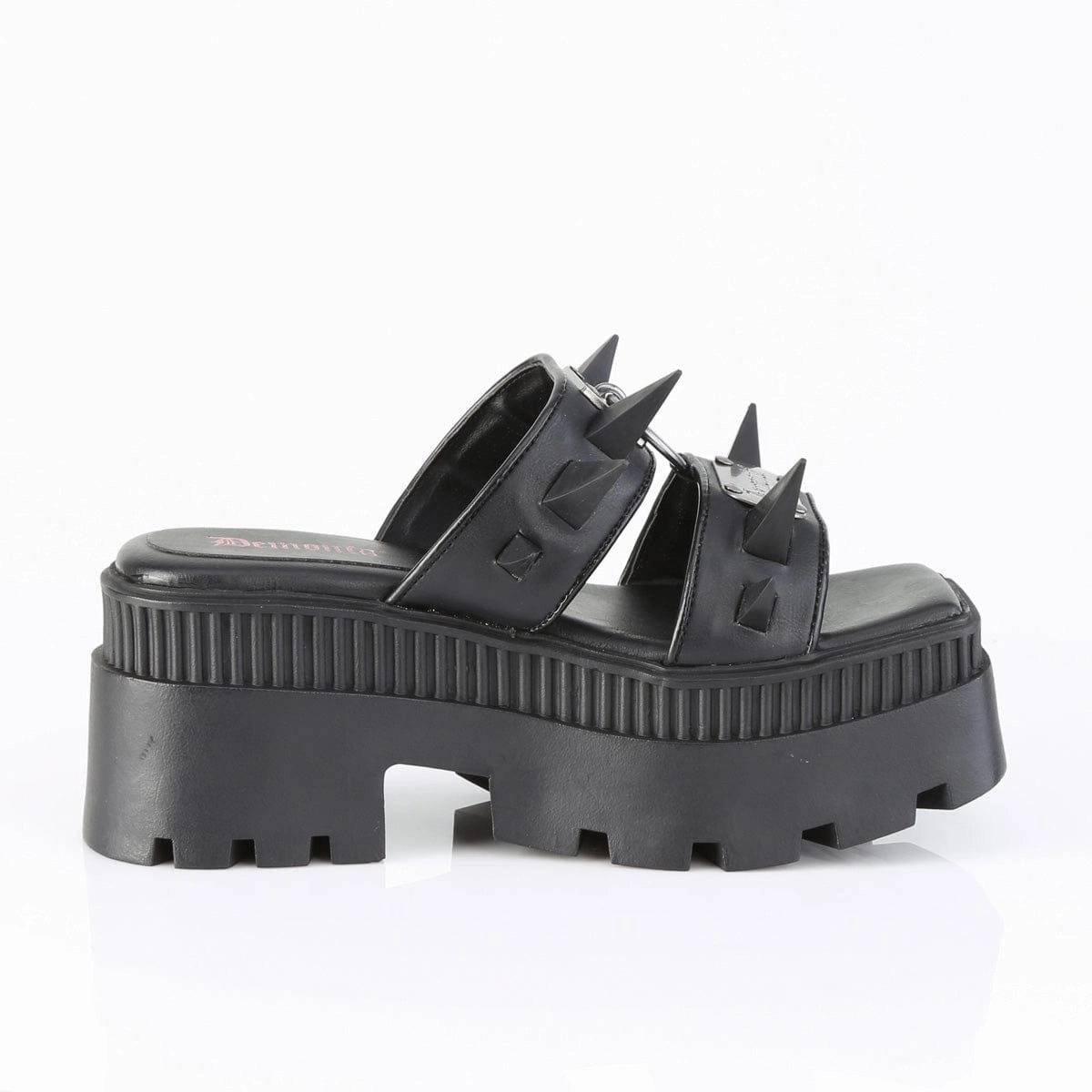 French Soft Water Edge WRATH-13 Black Vegan Leather Sandals