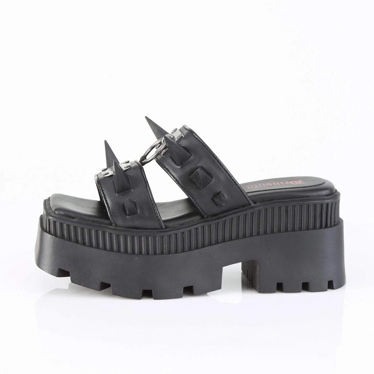 WRATH-13 Black Vegan Leather Sandals Skin Soft Bright Gold