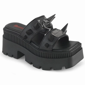 WRATH-13 Black Vegan Leather Sandals Elegant Mood