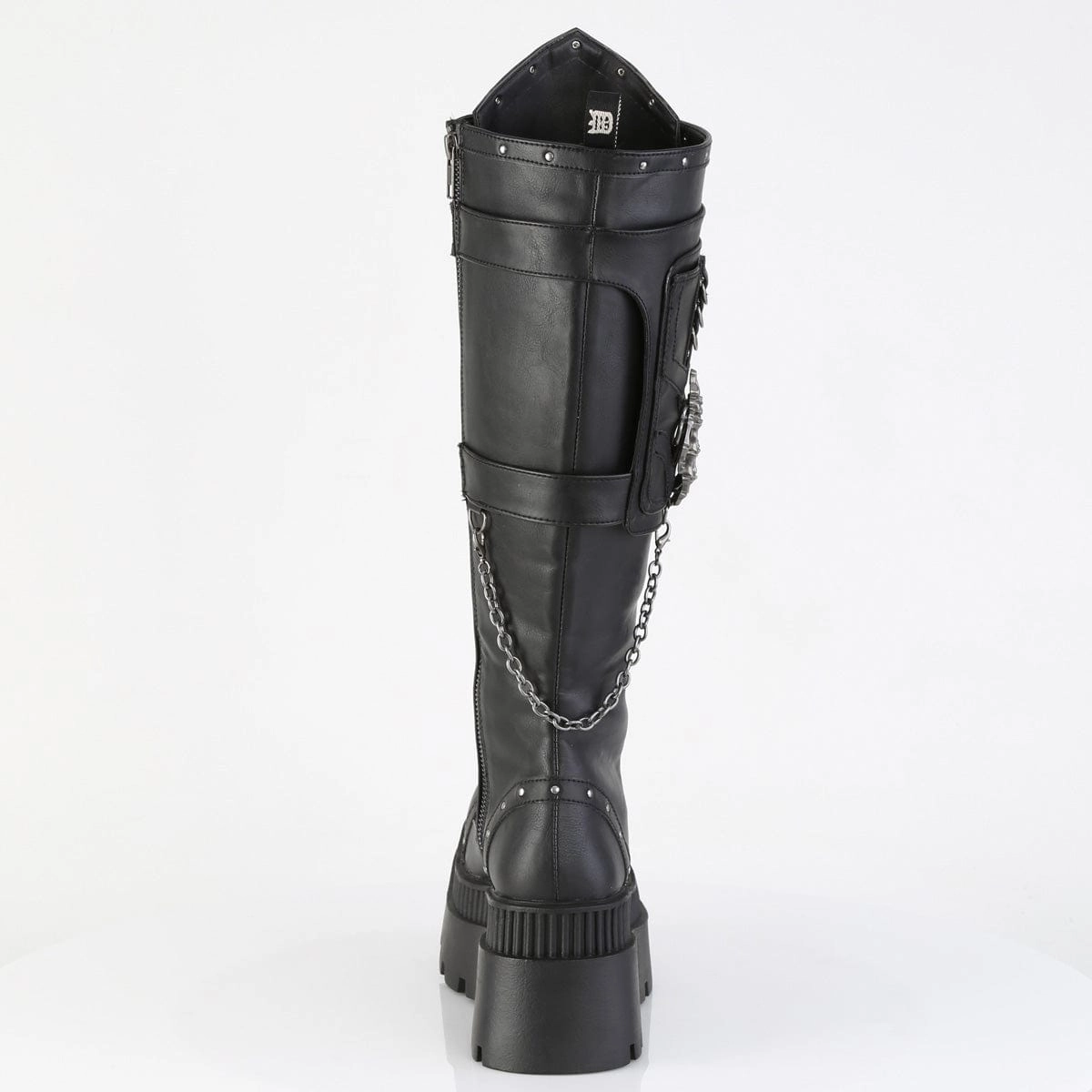 Easy To Clean WRATH-205 Black Vegan Leather Knee High Boots