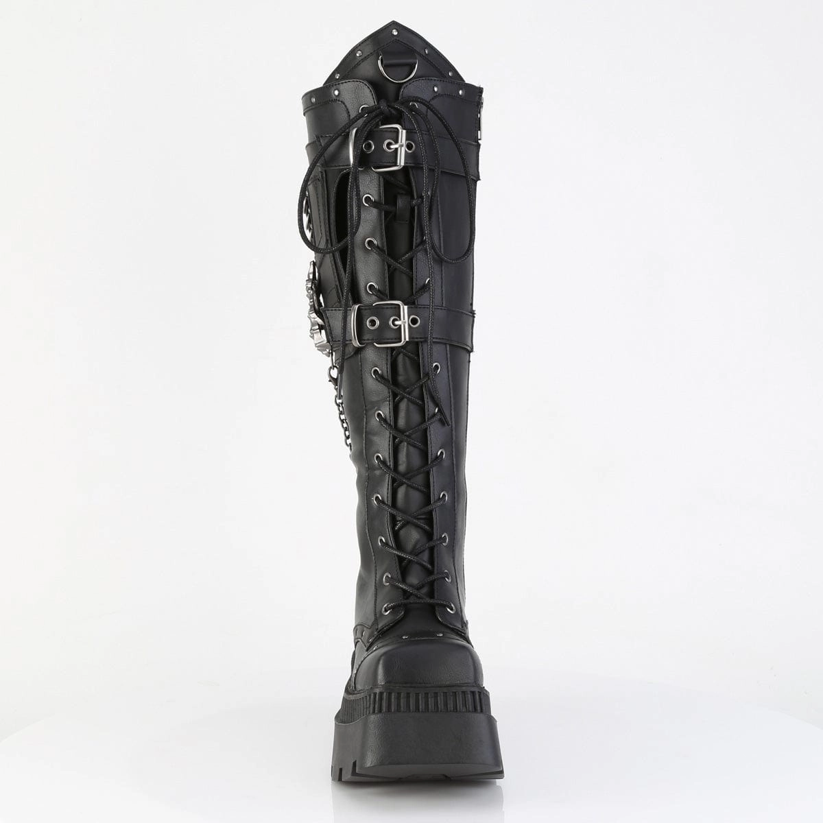 Sharp Look WRATH-205 Black Vegan Leather Knee High Boots