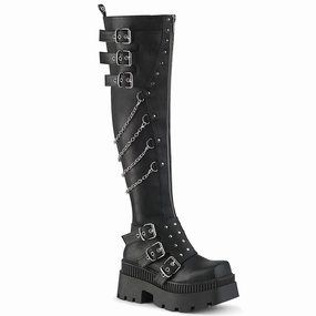 WRATH-310 Black Vegan Leather Urban Style Metal Edge