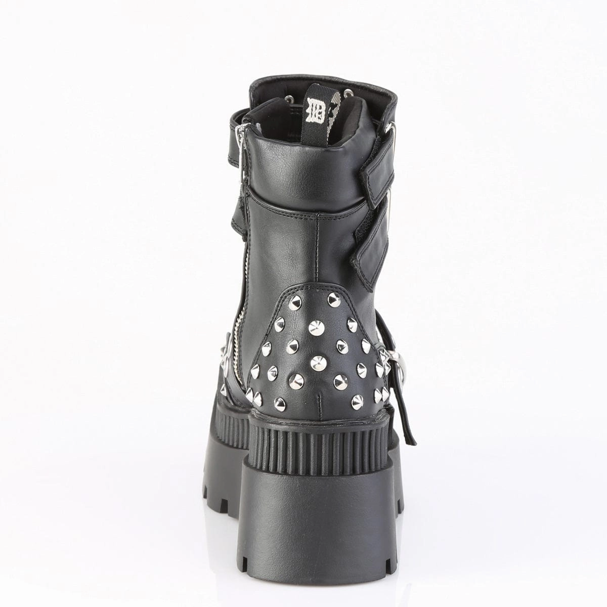 WRATH-58 Black Vegan Leather Ankle Boots Street Style