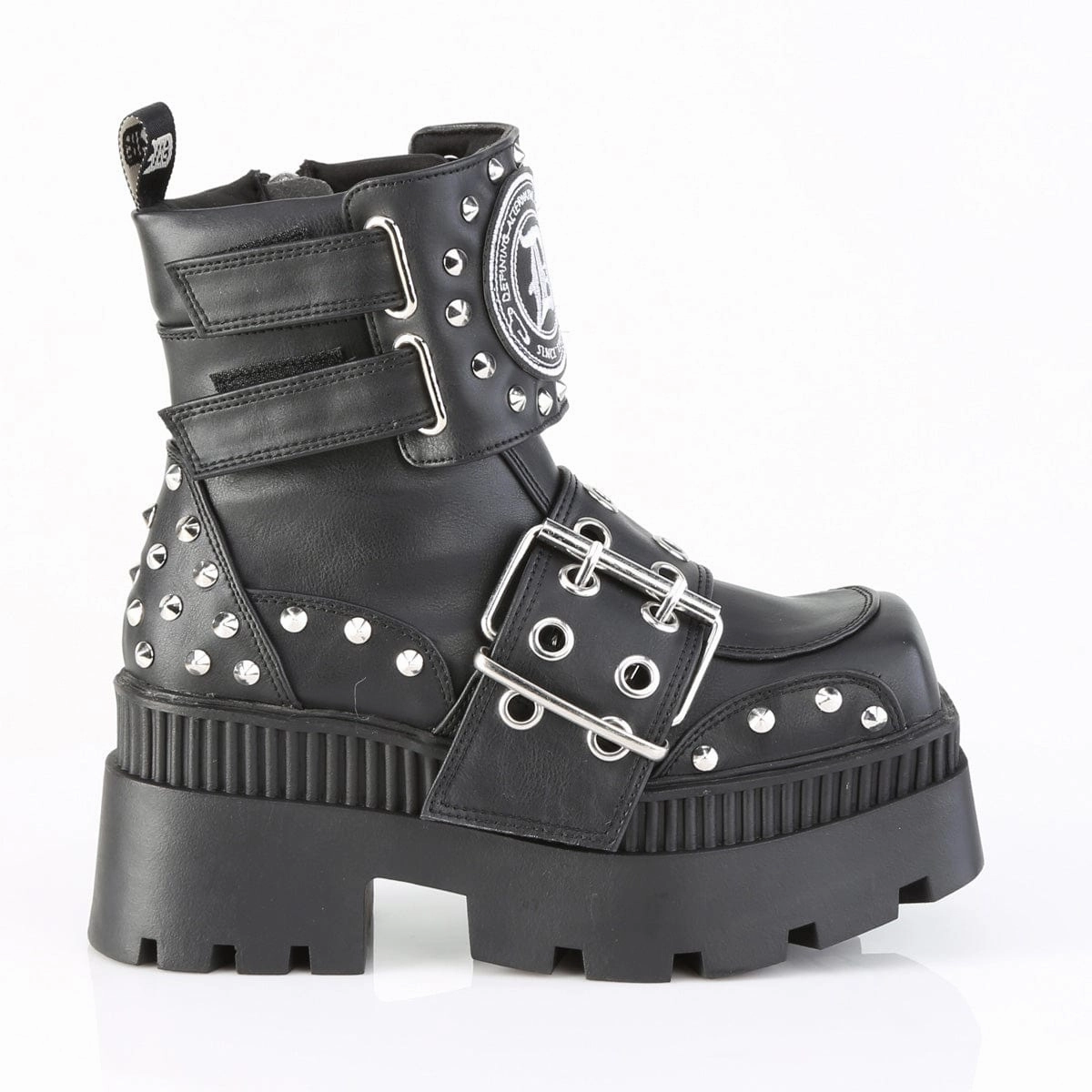Fairy Step WRATH-58 Black Vegan Leather Ankle Boots