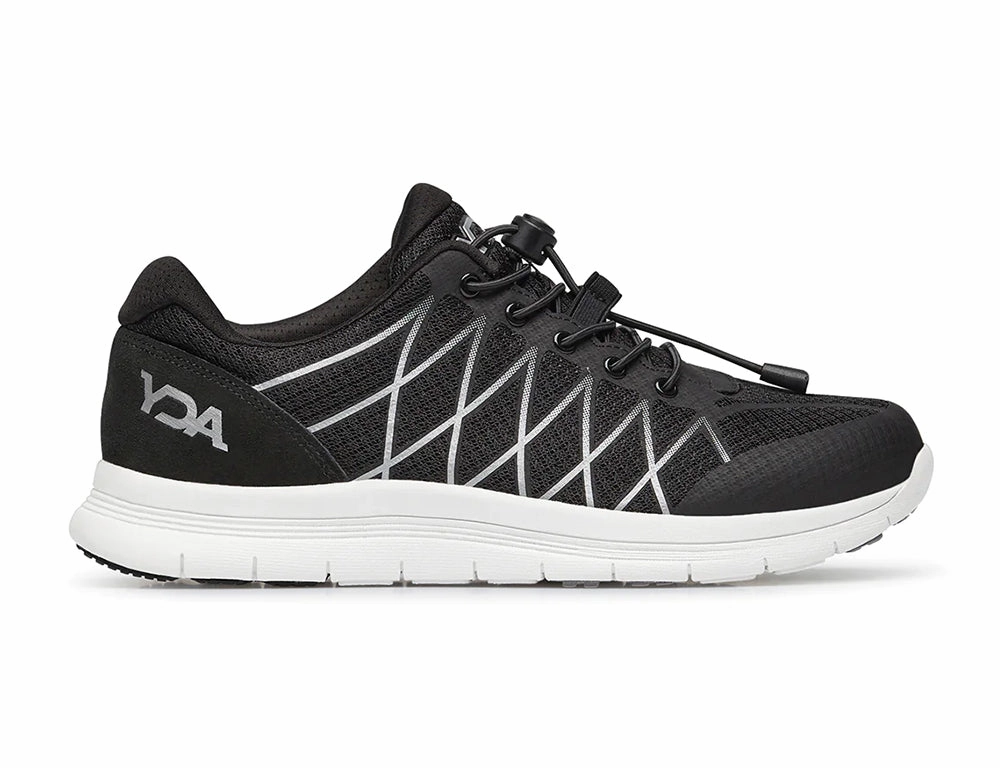 YDA Extra Wide Vault 2 Black Trainers Early Jog Flexible Sole