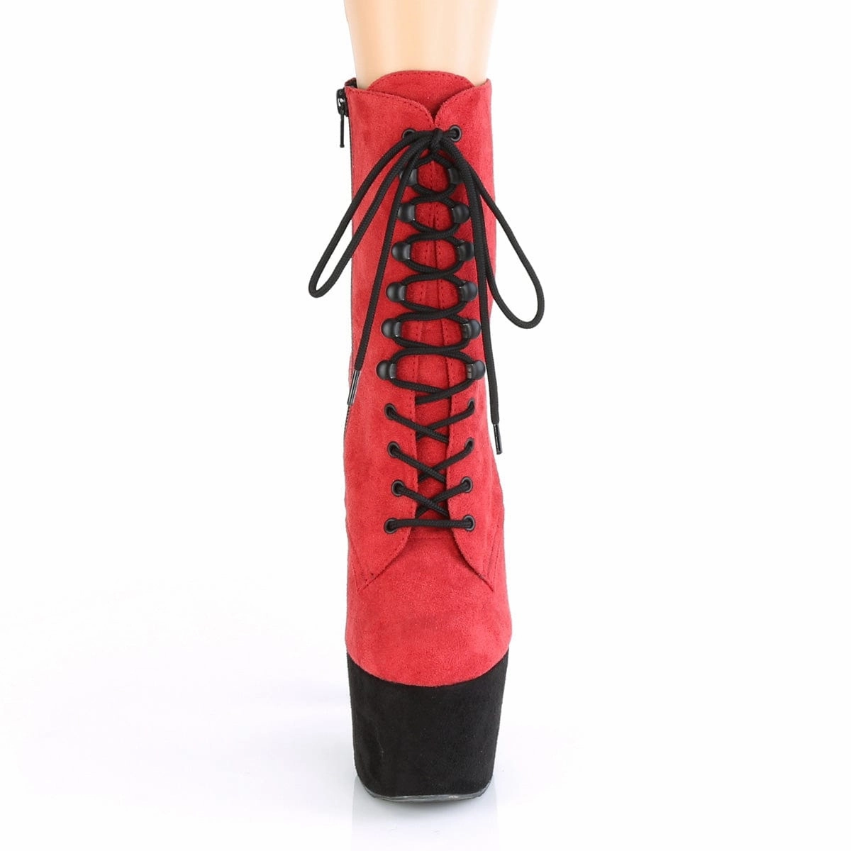 ADORE-1020FSTT Red Faux Suede/Black Faux Suede Deep Tread MachineWashable